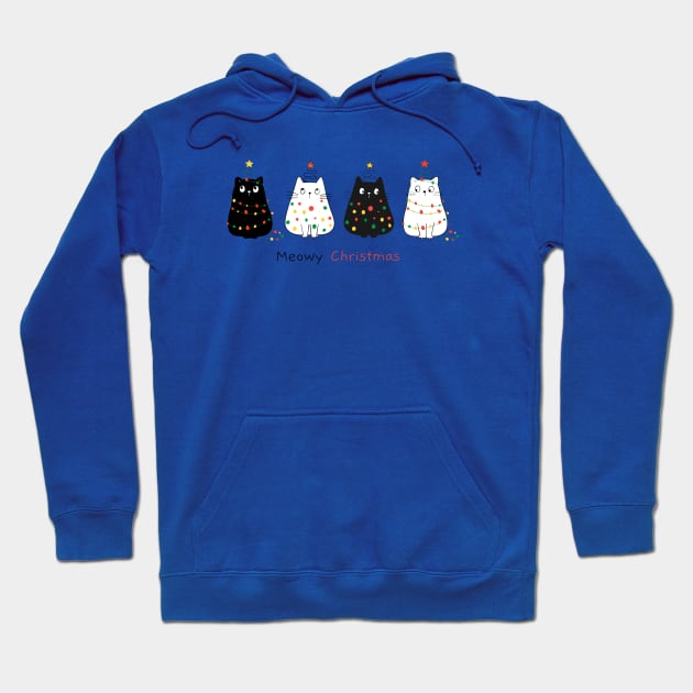 happy cats with christmas light Hoodie by natashawilona